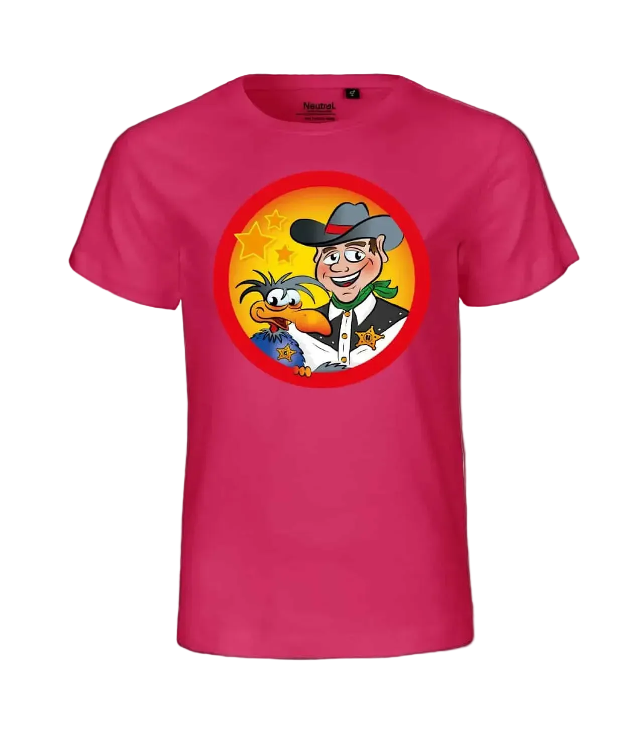 Rød Pink T-shirt Børn - Sherif Haps og Guffe 