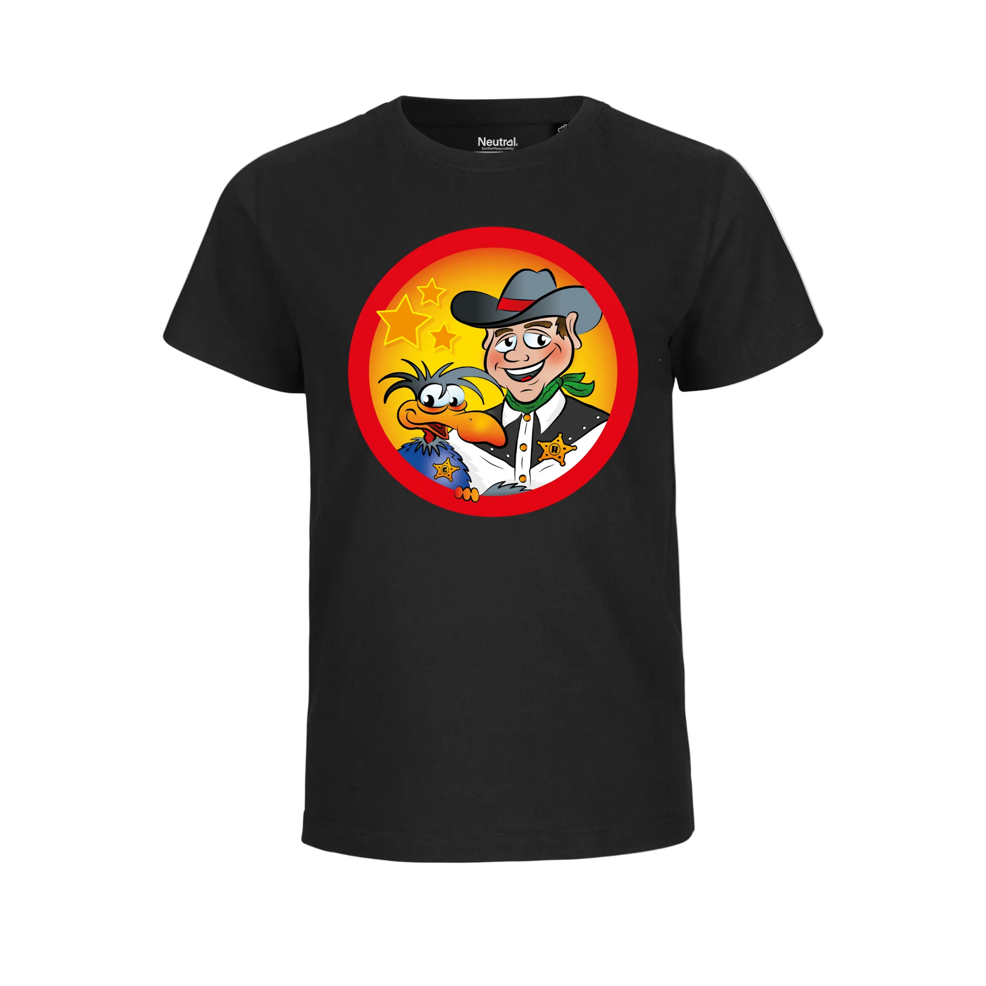 Sort T-shirt voksne - Sherif Haps og Guffe
